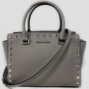 Michael Kors Selma Stud Medium Top Zip Satchel